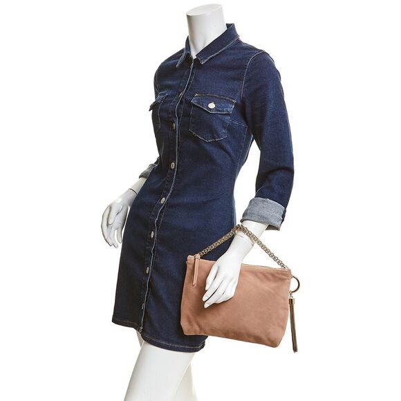 Jimmy Choo Callie Chain Strap Suede Pouch - Picture 3 of 3